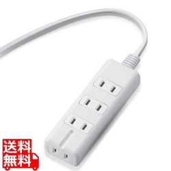電源タップ マグネット付 5m 4口 雷ガード スイングプラグ 絶縁キャップ シャッター 耐熱性 安全 安心 ほこり防止 ホワイト白 写真1