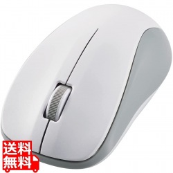 ワイヤレスマウス Bluetooth 3ボタン 抗菌 静音 軽量 IR LED Mサイズ ホワイト 写真1