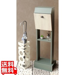 スタンドポスト 工事不要 郵便ポスト 簡単設置 鍵付き 錆びにくい 自立式 スタンドタイプ 【Fiore(フィオーレ)】(エバーグリーン/ホワイト木目) 写真1