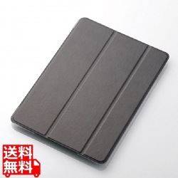 9.7インチ iPad 2018年モデル&2017年モデル/フラップカバー/背面クリア/ソフトレザー/2アングル/スリープ対応/ブラック 写真1