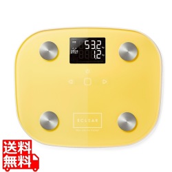 エレコム 体組成計 体重計 ヘルスメーター デジタル表示 コンパクト 専用アプリ有 おしゃれ かわいい イエロー 写真1