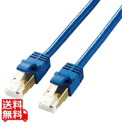 LANケーブル Cat7 準拠 やわらか 爪が折れない 10m 10ギガビット RoHS指令準拠 ブルー 写真1