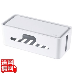 ケーブルボックス コードボックス スタンド付 小型 コンパクト 延長コード 4?6個口 コードホール×6 ホワイト 写真1