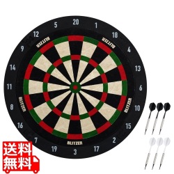 15.5インチ ハードダーツボード BLITZER ソフトダーツ練習用 自宅練習用 静音性 練習用ダーツ6本付属 レッド BB37-RD 写真1
