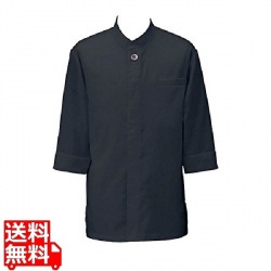 アゼック和風コートシャツ・シングルSLB910-4ブラック 3L 写真1