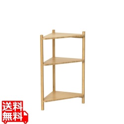 Bamboo コーナーラック3段 竹材使用 シンプル 耐久性が高い 軽量 移動が簡単 積み重ねOK ナチュラル 玄関 リビング 洗面所 写真1
