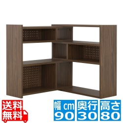 Like(ライク) ラック(ロータイプ/幅90cm) シェルフ デザインシェルフ 棚 伸縮 伸縮棚 ディスプレイ 収納 リビング収納 幅90cm 幅160cm ブラウン LK90-90SSR-LBR 写真1