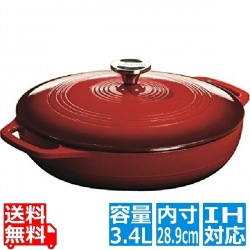 ロッジ エナメルキャセロール レッド ※ IH対応 IH (100V/200V)とガス火対応 | キッチン用品 調理器具 フライパン 鍋 写真1