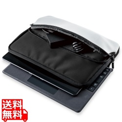 Surface Pro 8 / Surface Pro X インナーバッグ ケース 小物ポケット付 ダブルファスナー ブラック 写真1