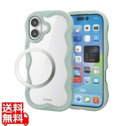 Grippy ハイブリッドケース フレームカラー ウェーブ メタルステッカー付 写真1