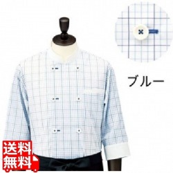 チェック コックシャツ・レギュラーカラー SBK4100 ブルー 3L 写真1