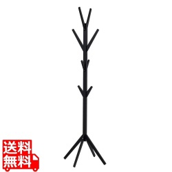 Bamboo ポールハンガー ブラック 竹材で軽くて丈夫 帽子 バッグ 玄関やリビング 寝室に 高さ168cm 23553 写真1