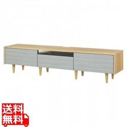 テレビ台 白井産業 幅180cm 高さ42cm 75V型対応 TVボード ローボード 収納 リビング 北歐モダン ノルフィカ グレー ナチュラルブラウン NOR-4018HGY 写真1