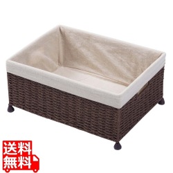 ペーパーバスケット 茶 足付 93-026(93-023) 写真1