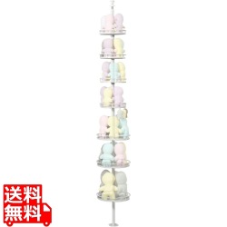 BIBILAB(ビビラボ) ぬいぐるみ収納 ぬいタワー 床から天井まで 360°ぬいぐるみ を飾れる つっぱり式 大容量 収納棚 円柱 ストッカー LBR-350-WH 写真1