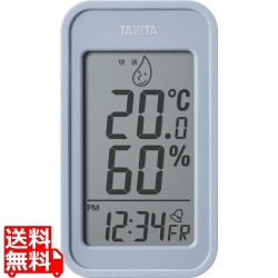 タニタ デジタル温湿度計 TT-589BL ブルーグレー 写真1