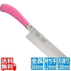 TKG PRO 抗菌カラー 菜切庖丁 18cm ピンク 写真1