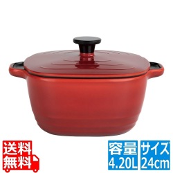 メラミン パールリバーポット 24cm レッド 写真1