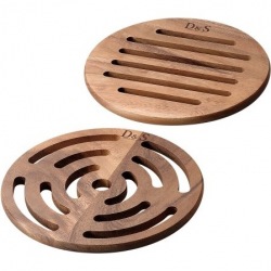 D&Sウッドウェア ラウンドトリベット2pcs 写真1