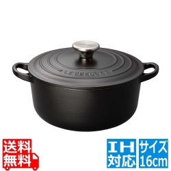 ル・クルーゼ ココット・ロンド 2101 16cm マットブラック 写真1