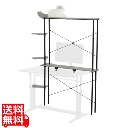 キャットタワー 猫タワーラック LCR-1000 デスクが猫家具になる 据え置き 150cm クリア キャットウォーク 賃貸OK スリム 省スペース 写真1
