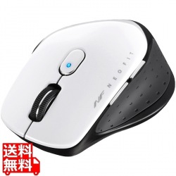 無線 BlueLED 5ボタン NEOFITマウス Mサイズ ホワイト 写真1