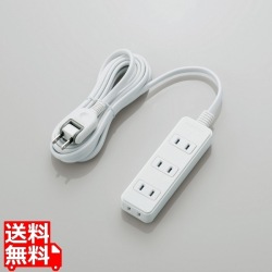 スイングプラグタップ/雷ガード/4個口/3m/ホワイト 写真1