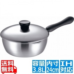 エルム IH 3層鋼 ユキヒラパン 24cm 業務用 ※ IH対応 IH (100V/200V)とガス火対応 写真1