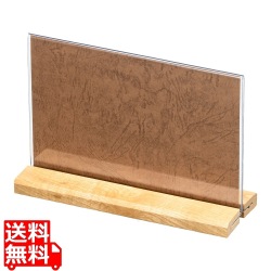 木製足付きメニュー立 ナチュラル 小 写真1