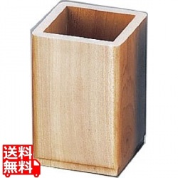木製 角型箸立(アルミ受皿付)ナチュラルM40-574 写真1