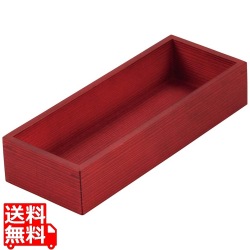 木製 千筋カトラリーボックス 赤 写真1