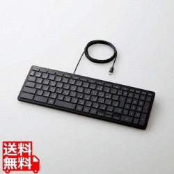 キーボード 有線 USB タイプC パンタグラフ コンパクト テンキー付き Chromebook WWCB認証 抗菌 ブラック 写真1
