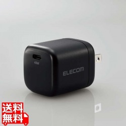 ノートPC向けACアダプター/USB充電器/USB Power Delivery/45W/Type-C1ポート/スイングプラグ/ブラック 写真1