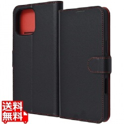 iPhone 16 Pro Max LS 耐衝撃 Mベルト シンプル 手帳型レザーC/BK_RD 写真1