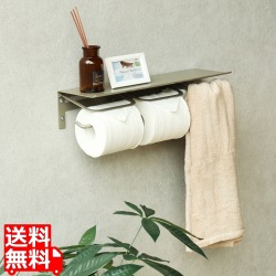 アイアントイレットペーパーホルダー【Abel(アベル)】ストックタイプ (シャンパン) 写真1