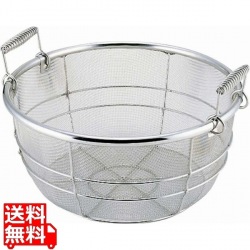 18-8 料理鍋用 揚げザル(手付)33cm用(内径310) 写真1
