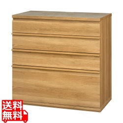 キッチンカウンター レンジ台 食器棚 白井産業 幅90cm 高さ90cm ナチュラルブラウン 引出4段 メラミン天板 キッチン 家電 収納 コモピア CMA-9090HANA 写真1