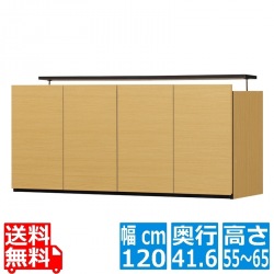 壁面キャビネット(上置き) ポルターレ POR-5512D U NA | 日本製 壁面収納 上置き ラック 幅:約120cm 高さ:約55cm リビング 壁面 写真1