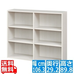 フリーラック シェルフ 本棚 整理棚 同シリーズで組み合わせ自由自在 幅約106cmのワイドサイズ ホワイト 白木目 写真1