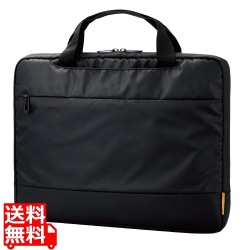 インナーバッグ パソコン用 軽量 15.6インチ ショルダーベルト ハンドル ファスナーポケット ブラック 写真1