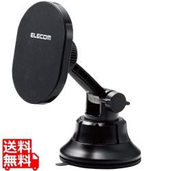 MagSafe対応 スマホホルダー 車載アクセサリー マグネット着脱 ゲル吸盤タイプ iPhone ブラック 写真1