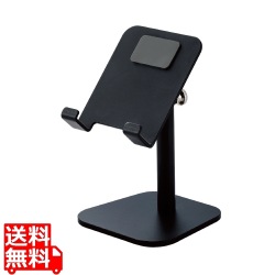 スマホスタンド 卓上 アルミ素材 角度調節可 高さ調整可 4.6?6.9インチ対応 【 iPhone Android NINTENDO SWITCH その他各種対応 】 ブラック 写真1