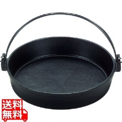 (S)鉄 すきやき鍋 ツル付(黒ぬり)20cm 写真1