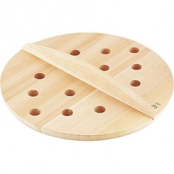 SA厚手サワラ穴明木蓋24cm 写真1