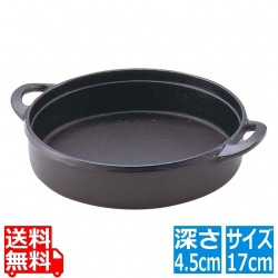 IK 鉄 一人用 すきやき鍋 共柄 17cm 写真1