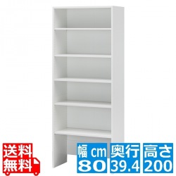 壁面フリーラック 白井産業 本棚 収納 棚 オープンラック クローゼット ディスプレイ 約幅80cm 奥行39cm 高さ200cm ホワイト ポルターレクローク POC-2080ATWH 写真1