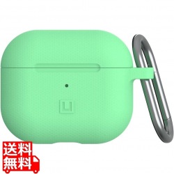 Urban Armor Gear UAG社製/U by UAG Apple AirPods 第3世代用 シリコンケース (耐衝撃/カラビナ付属/ワイヤレス給電) DOT スペアミント UAG-UAP3D-SM 写真1