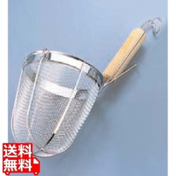 ThreeSnow TS18-8 木柄 うどんてぼ 丸底(8メッシュ) | てぼ うどん 木柄 丸底 ざる キッチン用品 調理器具 調理道具 写真1