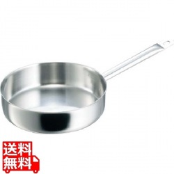 イノックス 三重底 浅型片手鍋(蓋無)3467-24 ※IH対応(100V/200V) 業務用 写真1