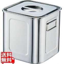 18-8深型角キッチンポット (手付) 24cm 業務用 写真1